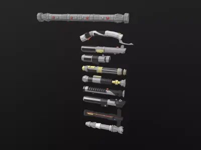 Lightsaber Pack Low-poly 3D model