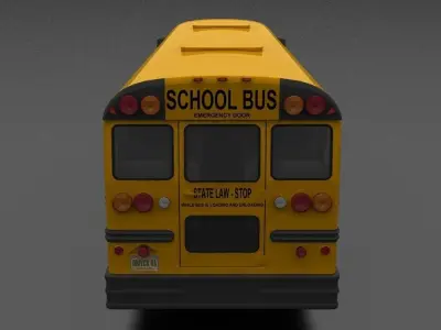 B-Series B-800 School Bus 1995 Low-poly 3D model