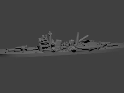 Japanese Myoko Class Cruiser Warship 3D print model