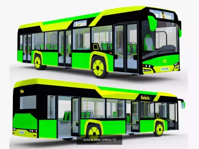 Solaris Urbino and Stadler tram 3D Model Pack