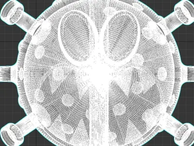 corona 3d model virus on pole 3D model
