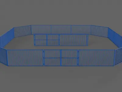 PBR Gate and Fence 6 Low-poly 3D model