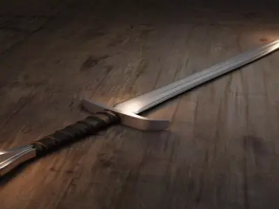 Game ready medieval sword Free low-poly 3D model