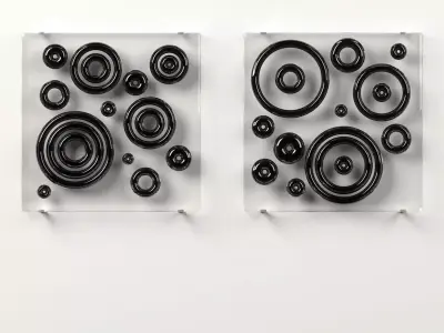 Wall Glass Blocks - Decorative Frame - Moons - Part 4 3D model