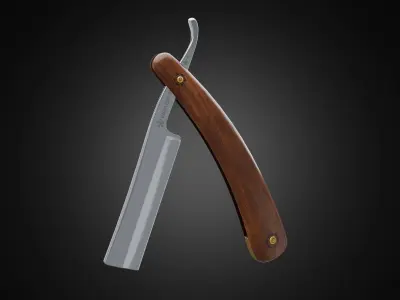 Vintage straight razor 3D model