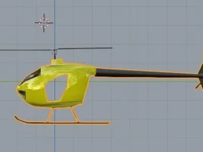 helicopter Low-poly 3D model 3