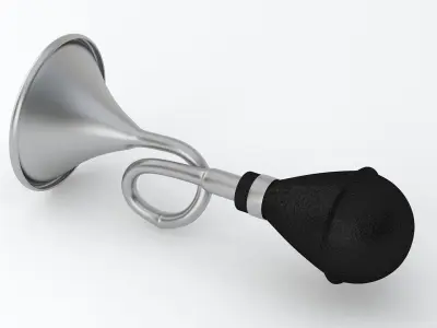 Vintage Vehicle Horn Silver 01 3D model