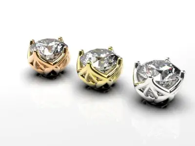 engagement ring head or unique stud earrings package 3D print model