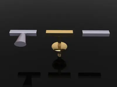 Dainty Bar Stud Earring 3D print model