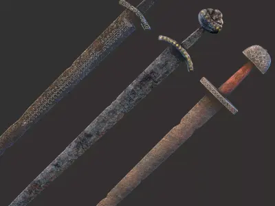 Three Viking Swords 3D Model Pack