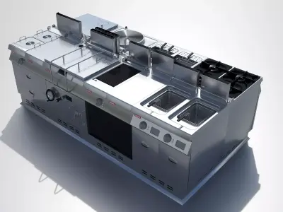 Modular kitchen equipment 3D model