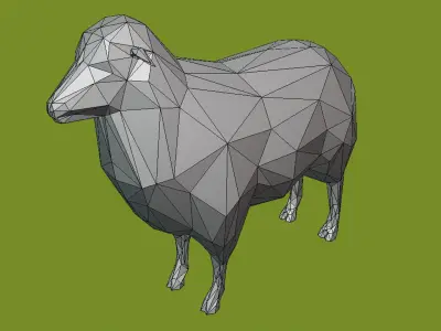 low poly sheep polygonal 3D model