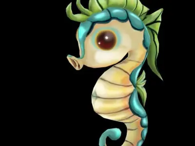 seahorse Low-poly 3D model get