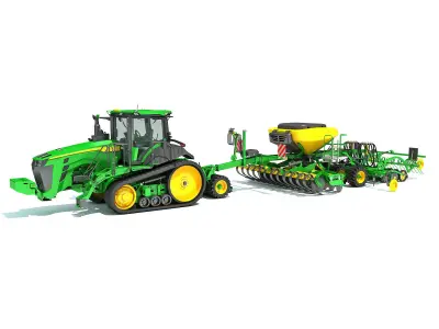 Tractor with Seed Drill 3D model purchase