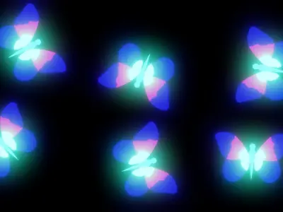 Butterfly animated butterflies Free 3D model