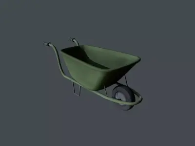 Wheel Barrow Low-poly 3D model purchase