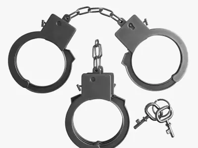 Handcuffs pair of Low-poly 3D model