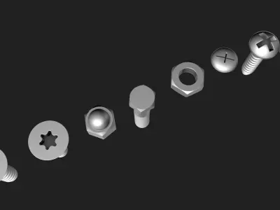 Screws AND bolts 3D model purchase