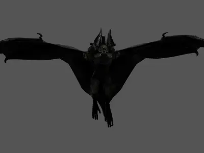 BAT RIGGED ANIMATED 10 Low-poly 3D model
