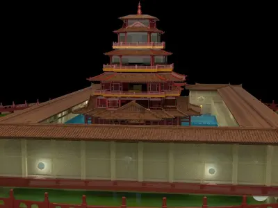 Chinese ancient house  3D model 21