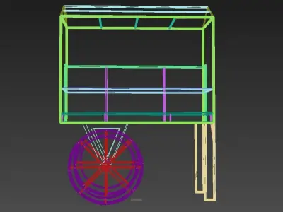 Metal Cart design Low-poly 3D model