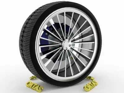 ORTAS CAR WHEEL RIM 87 GAME READY WHEEL RIM TIRE 3D model
