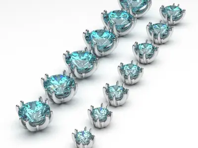 A package of ring heads engagement anniversary prong printable 3D print model