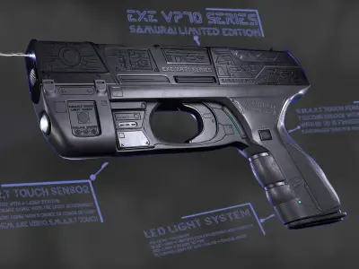 Hk VP 70 Cyberpunk Pistol 3D model