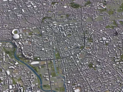 Taoyuan - 3D City Model Low-poly 3D model