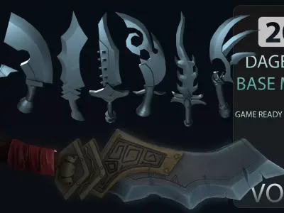 20 DAGGER BASE MESH-VOL01 Low-poly 3D model
