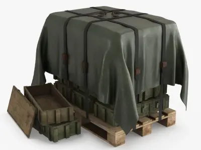 Ammo Military Cargo Case Low-poly 3D model