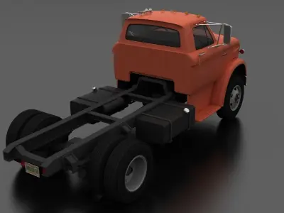 N-Series N-600 Truck Chassis 1963 Low-poly 3D model