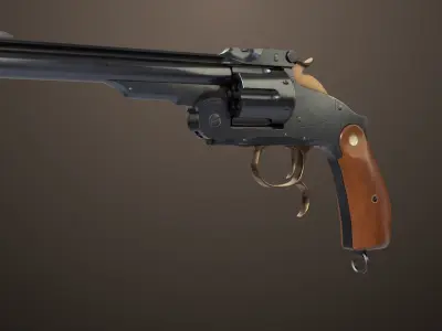 Revolver 02 Generic Black All PBR Unity UE Textures Low-poly 3D model