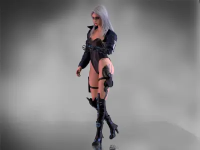 Cyberpunk Girl Low-poly 3D model buy