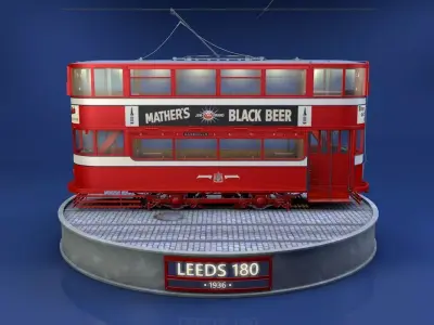 Leeds 180 double-decker tram 3D model