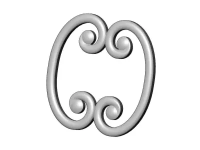 Forged floral scroll onlay and molding relief 3D print model