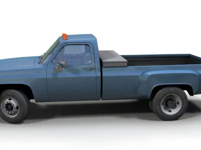 Pickup truck 1ton Low-poly 3D model