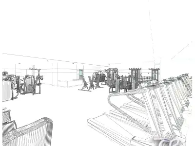 FITNESS GYM ROOM 3D model
