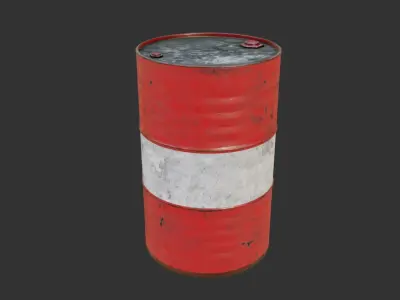 Red Oil Drum Low-poly 3D model by Potion3d