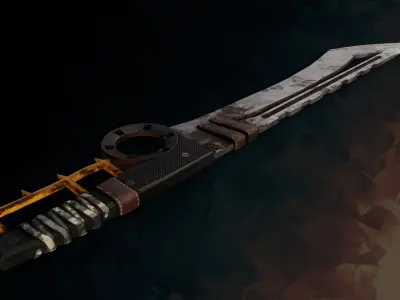 Craft machete post-apocalyptic PBR game readey Low-poly 3D model