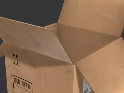 Cardboard Package Box Low-poly 3D model purchase