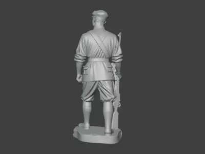 Military sculpture warrior  military battle war hero  soldier 3D print model 7