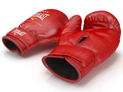 Boxing Gloves Everlast Red 3D model
