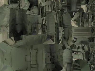 Military Cloth Upper Body Vest Jacket Low-poly 3D model