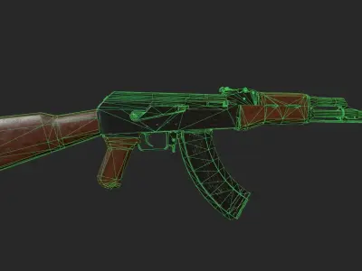 AK47  - Low Poly Game Asset Low-poly 3D model