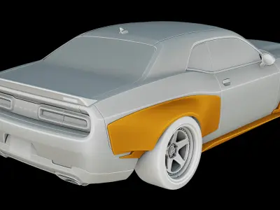 Dodge Challenger SRT Hellcat KROTOV Widebody Low-poly 3D model