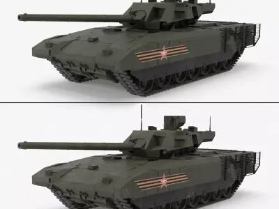 T-14 Armata Green Collection 3D Model Pack