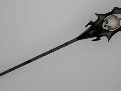Necromancer Staff  Low-poly 3D model