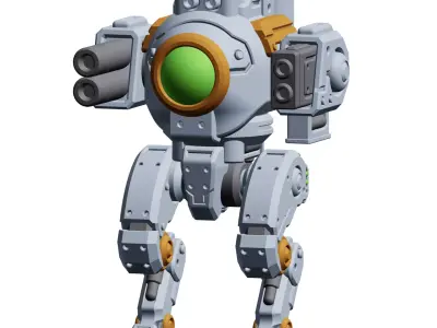 Mech Forge Storm Titan Mech Miniature for Tabletop Wargames 3D print model