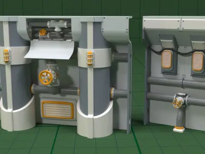 Industrial Walls Collection 2 - 16 pieces 3D model
